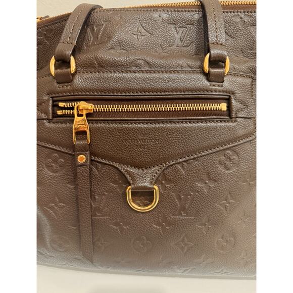 Louis Vuitton Embossed Leather Terre Monogram Empreinte Lumineuse PM Bag Brown - Picture 13 of 16